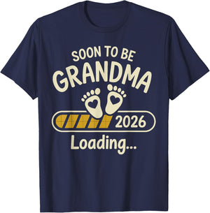 Promoted to Grandma 2026 Grandparents Baby Announcement T-Shirt - T-Shirt | Navy
