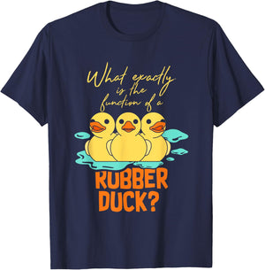 Rubber Duck Funny Animal Gift -Kids Black Small Classic Fit Short Sleeve T Back All Seasons T-Shirt - T-Shirt | Navy