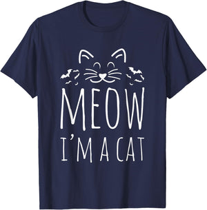 MEOW I'M A Cat Halloween Costume T-Shirt - T-Shirt | Navy