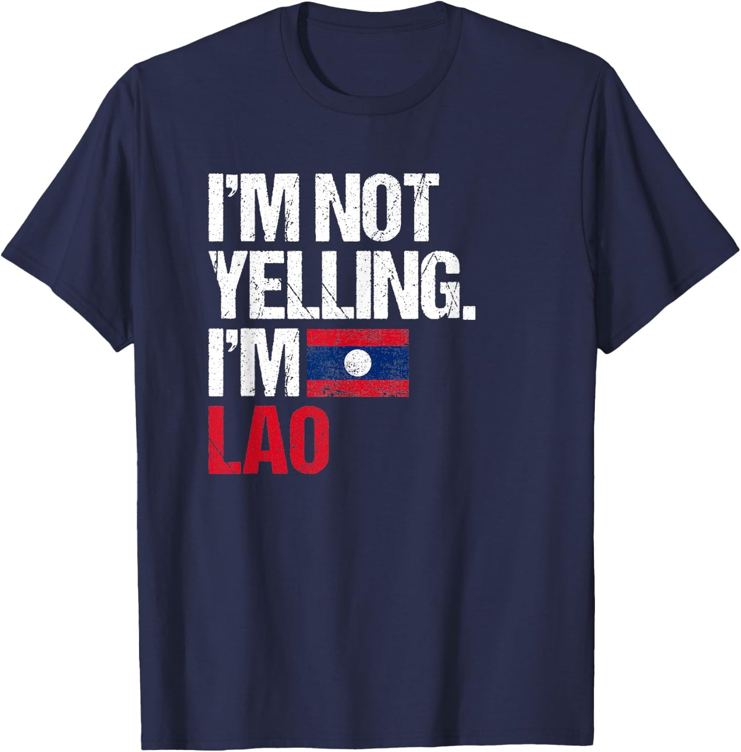 Retro Laos Apparel -Adults Lao Heritage Women, Girls Black Small Classic Fit Short Sleeve T-Shirt - T-Shirt | Navy