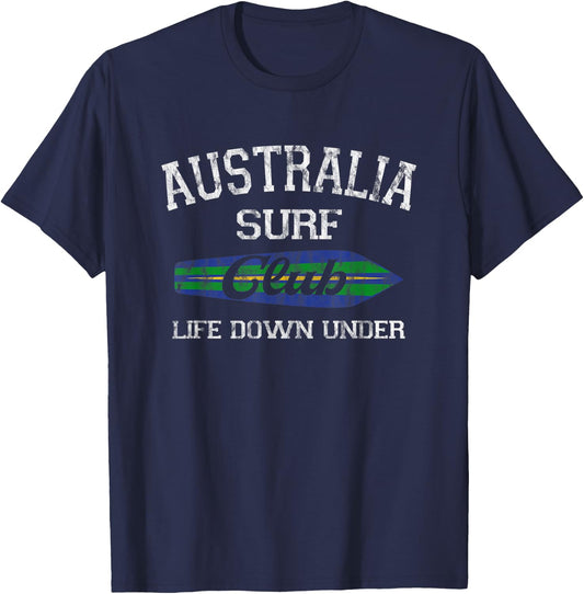 Australia Surf Club Design Vintage Retro Surfing Beach Men Women Kids T-Shirt - T-Shirt | Navy