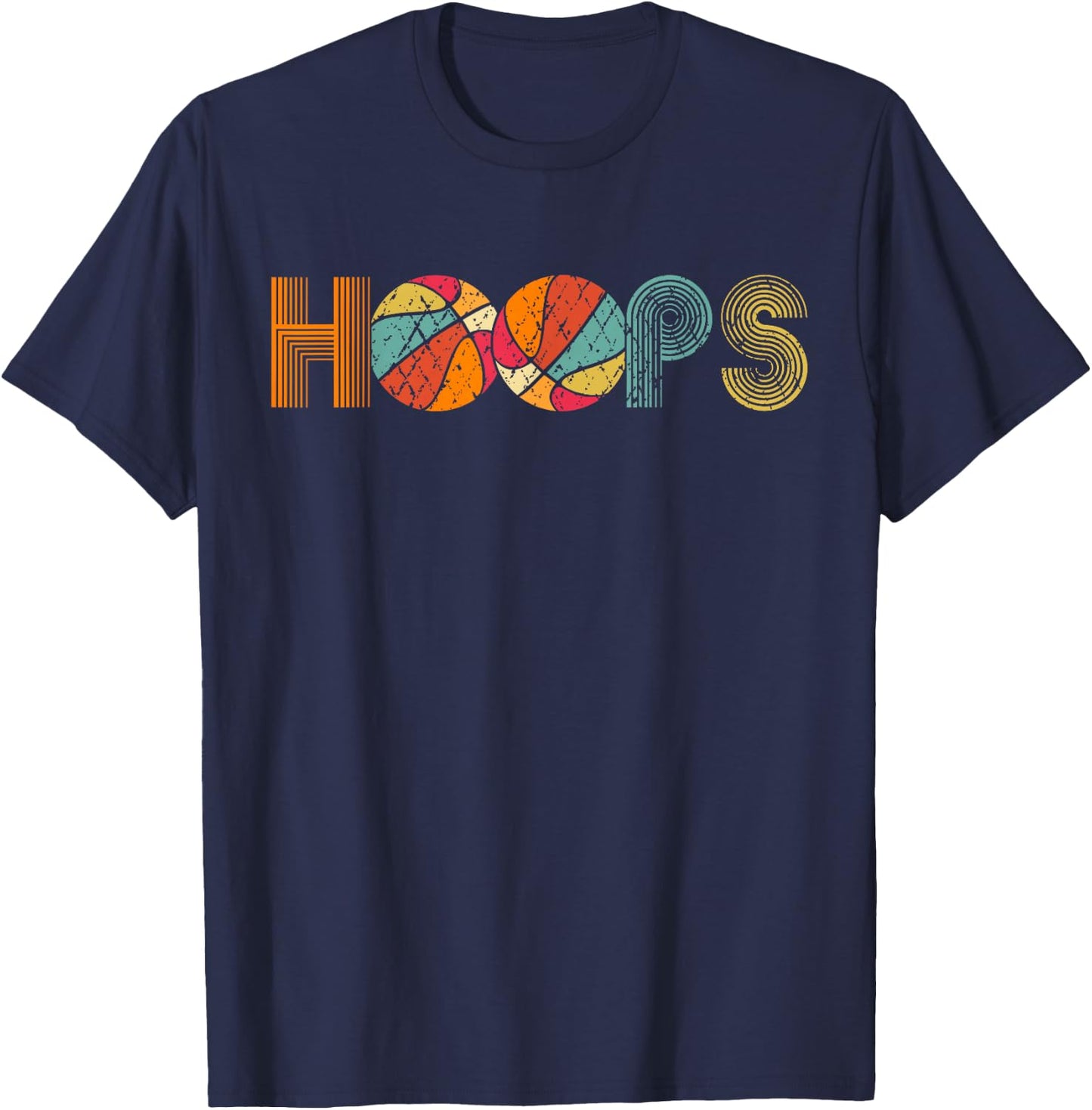 Retro Vintage Basketball Hoops Men, Woman & Kids T-Shirt - T-Shirt | Navy
