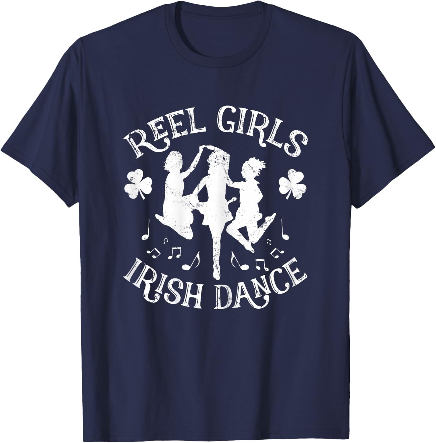 St Patricks Day Reel Girls Irish Dance Green T-Shirt - T-Shirt | Navy