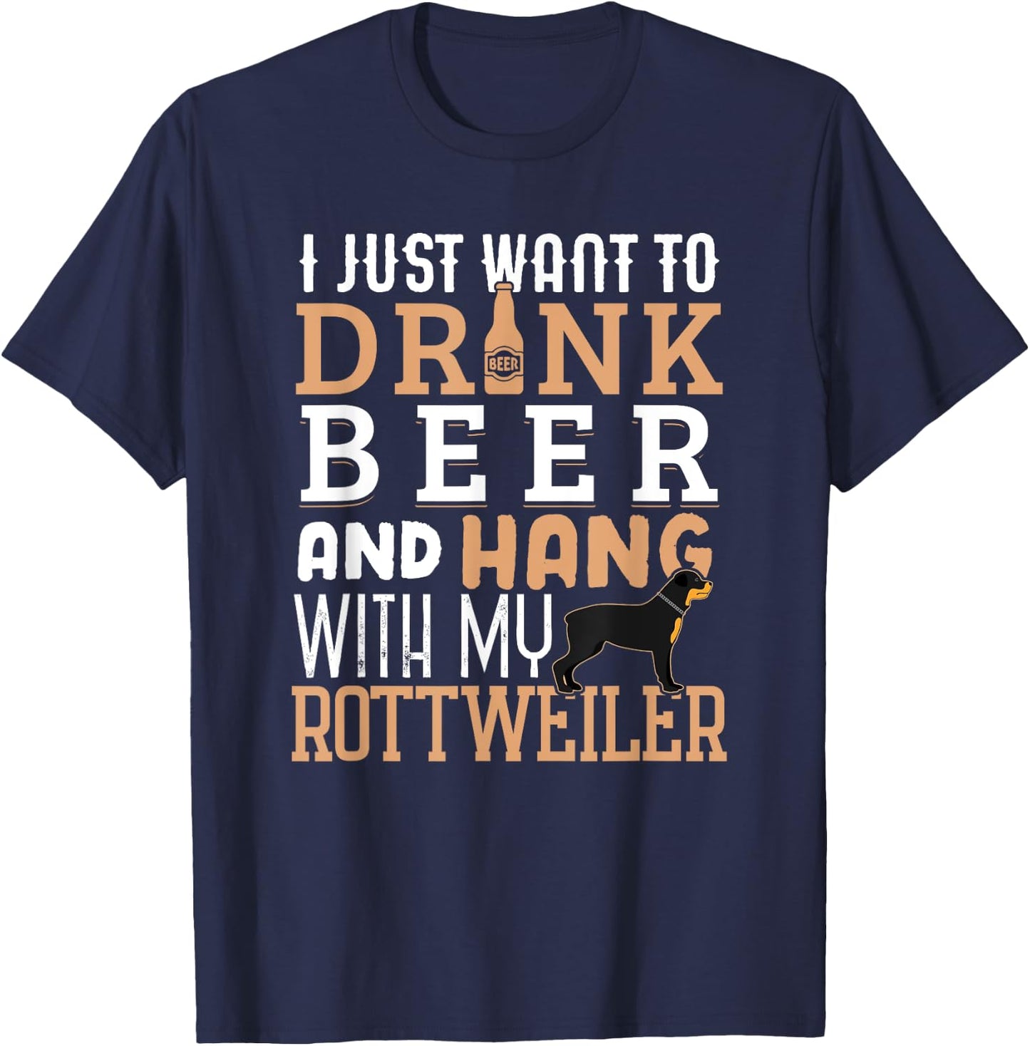 Rottweiler Dad Shirt Funny Father's Day Rottie Dog Beer T-Shirt - T-Shirt | Navy