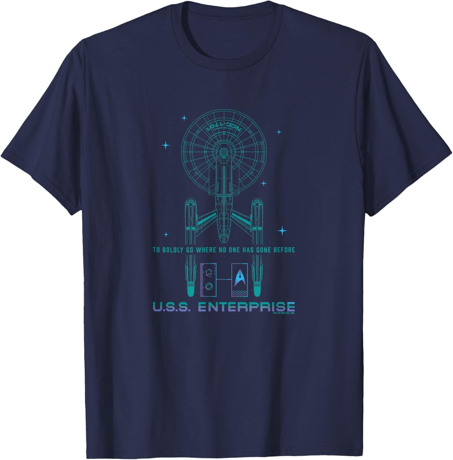 Star Trek: The Next Generation U.S.S Enterprise NCC-1701 T-Shirt - T-Shirt | Navy