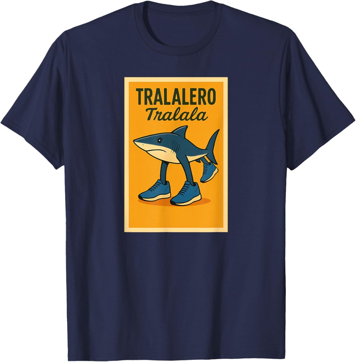 Tralalero Tralala Comic Poster Brainrot T-Shirt - T-Shirt | Navy