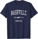 Nashville Tennessee TN Vintage Sports Design T-Shirt - T-Shirt | Navy