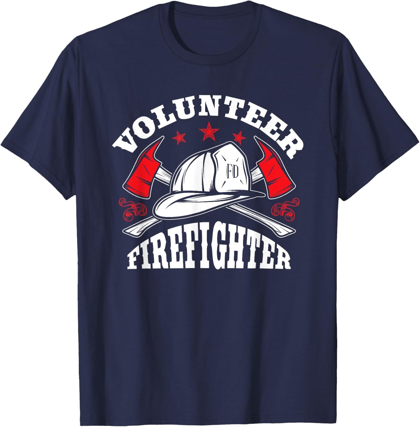 Firefighter Volunteer Vintage Fire Department Fireman Gifts T-Shirt - T-Shirt | Navy