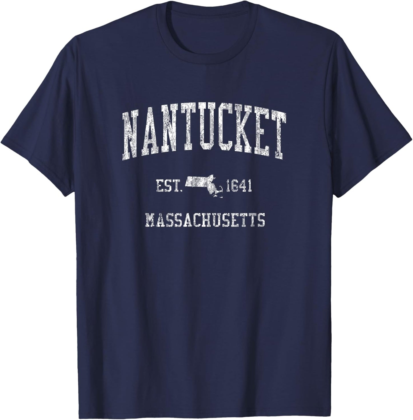Nantucket Masachusetts MA Vintage Sports Design T-Shirt - T-Shirt | Navy