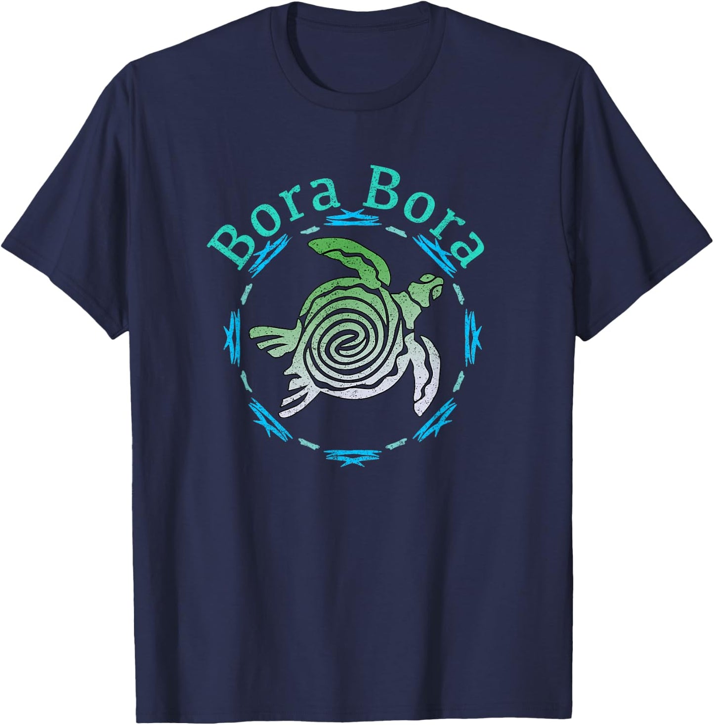 Bora Bora Vintage Tribal Turtle Gift T-Shirt - T-Shirt | Navy
