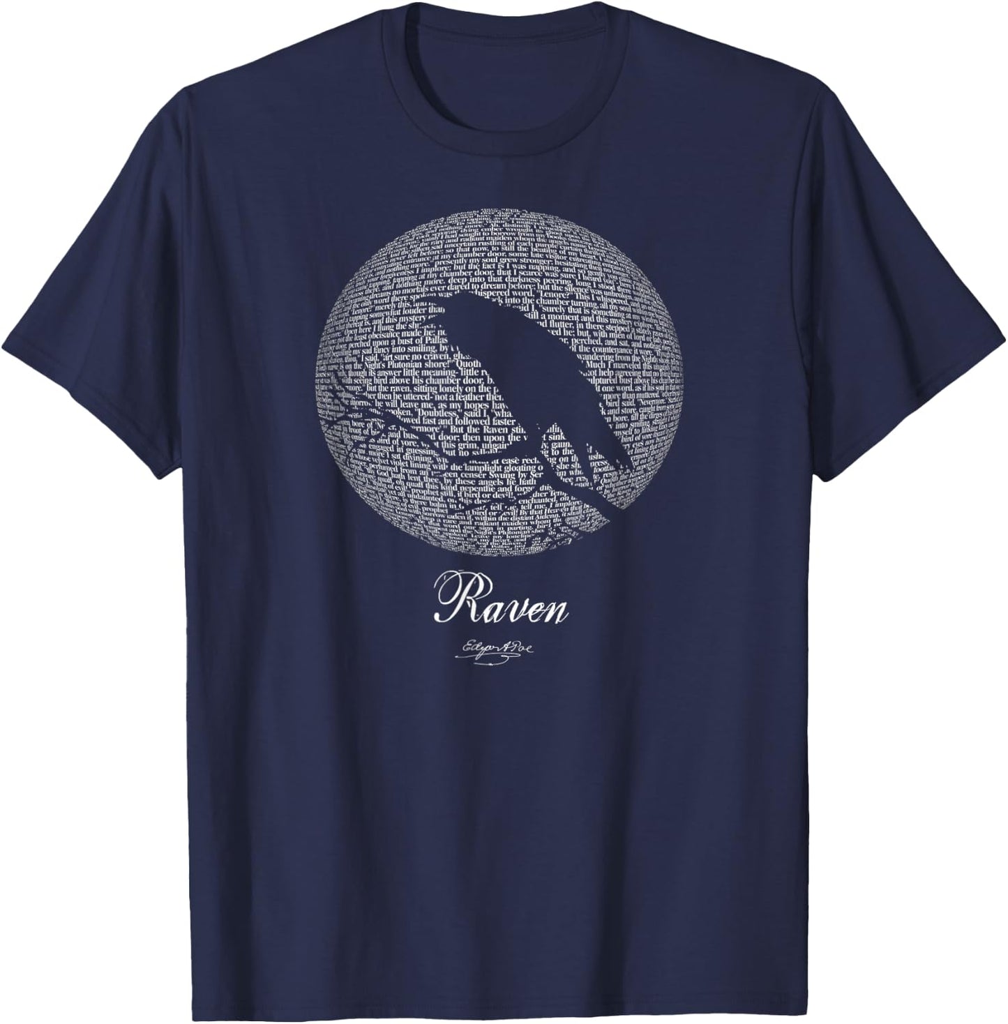 Edgar Allan Poe T Shirt Gothic Tales of Poe Gif for Readers T-Shirt - T-Shirt | Navy