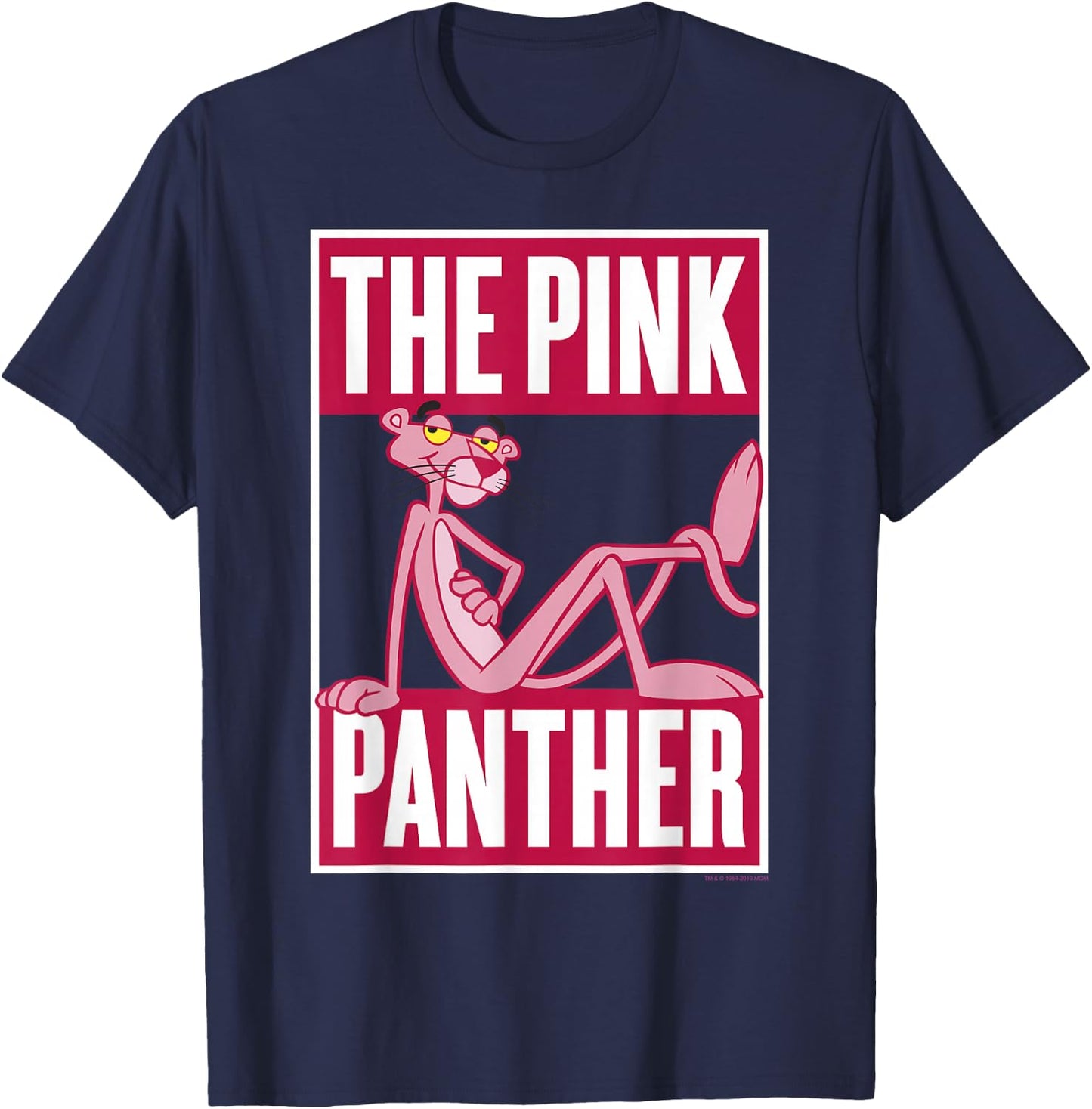 Pink Panther Casual Brick Logo Portrait Small T-Shirt - T-Shirt | Navy
