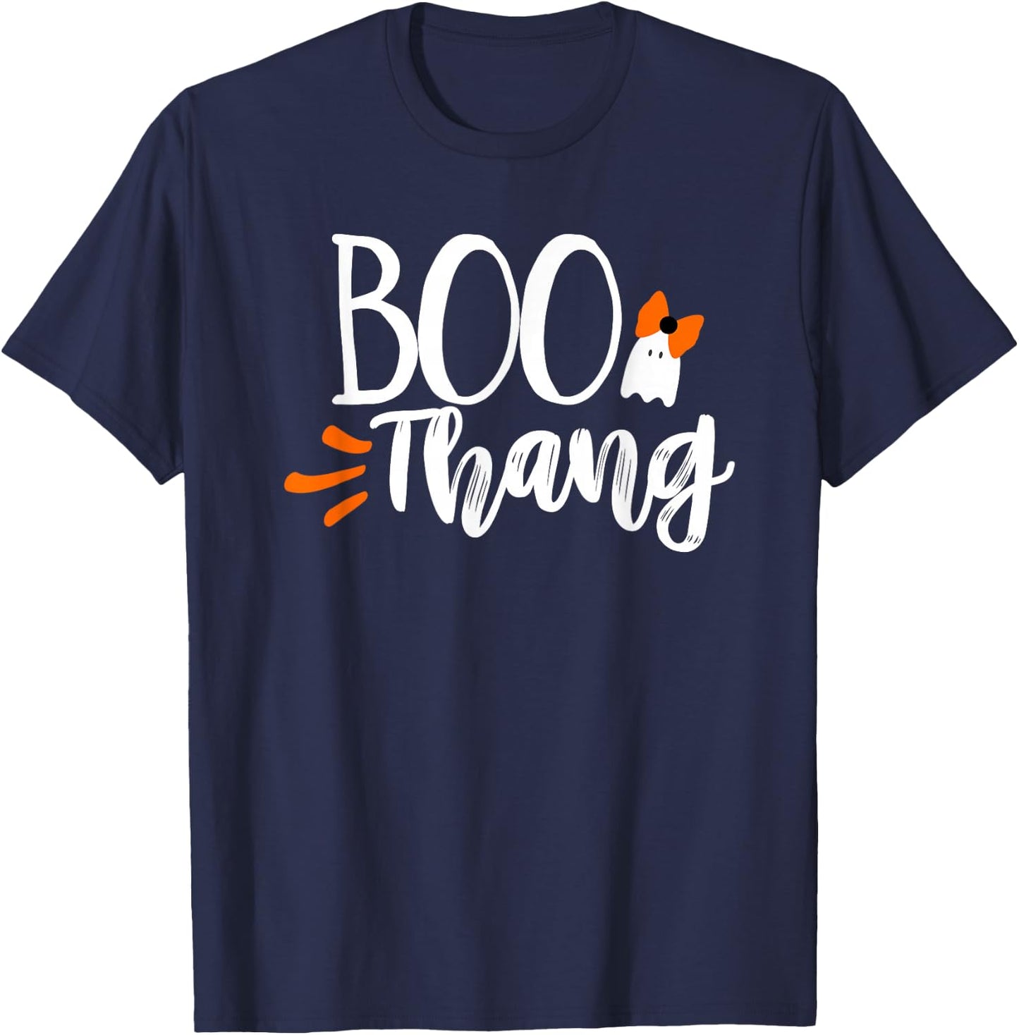 Boo Thang Thing Cute Halloween Ghost Girl's Bow Gift T-Shirt - T-Shirt | Navy
