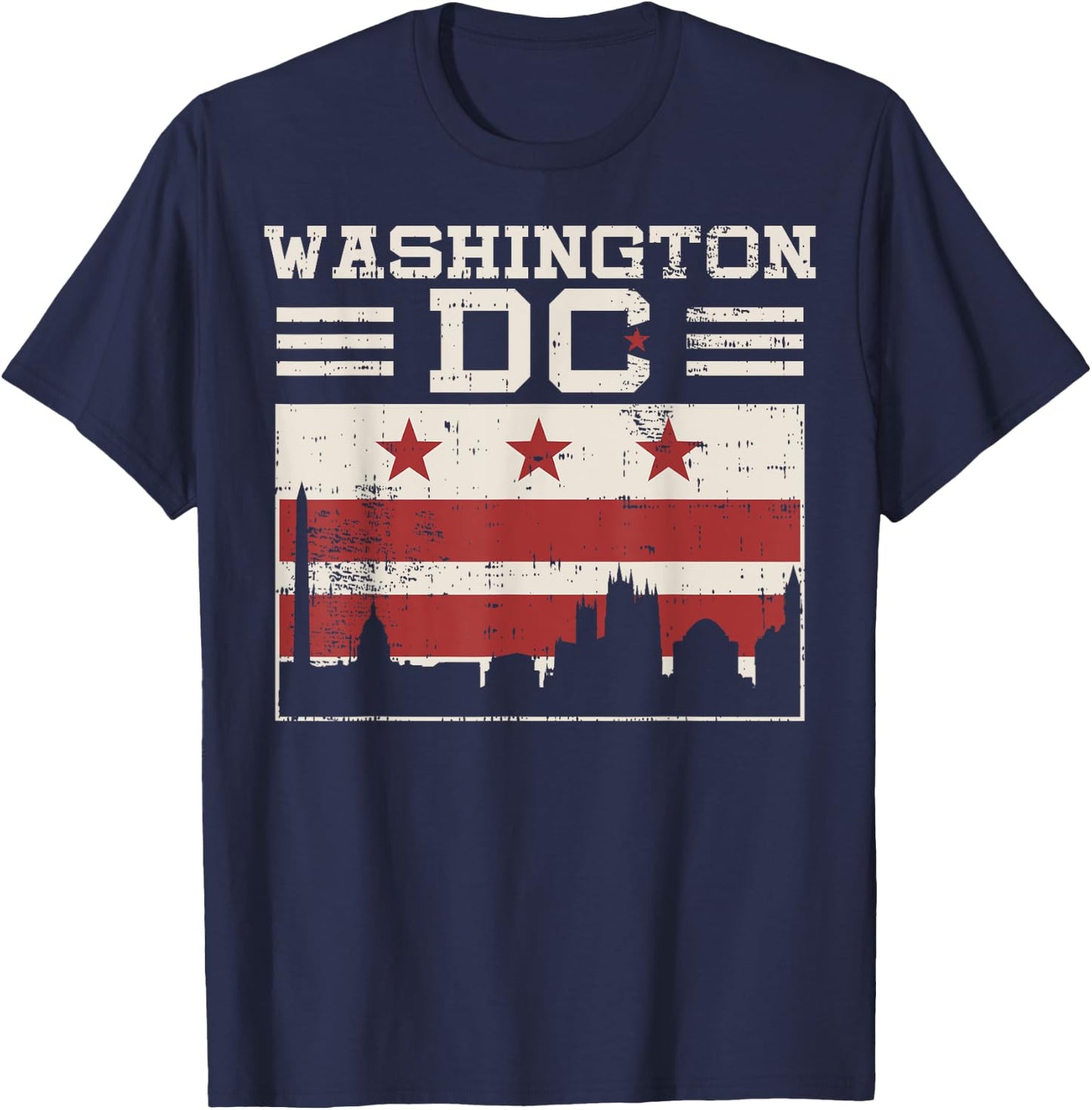 Fun Washington DC Com-ic Style Gift Design Idea T-Shirt - T-Shirt | Navy