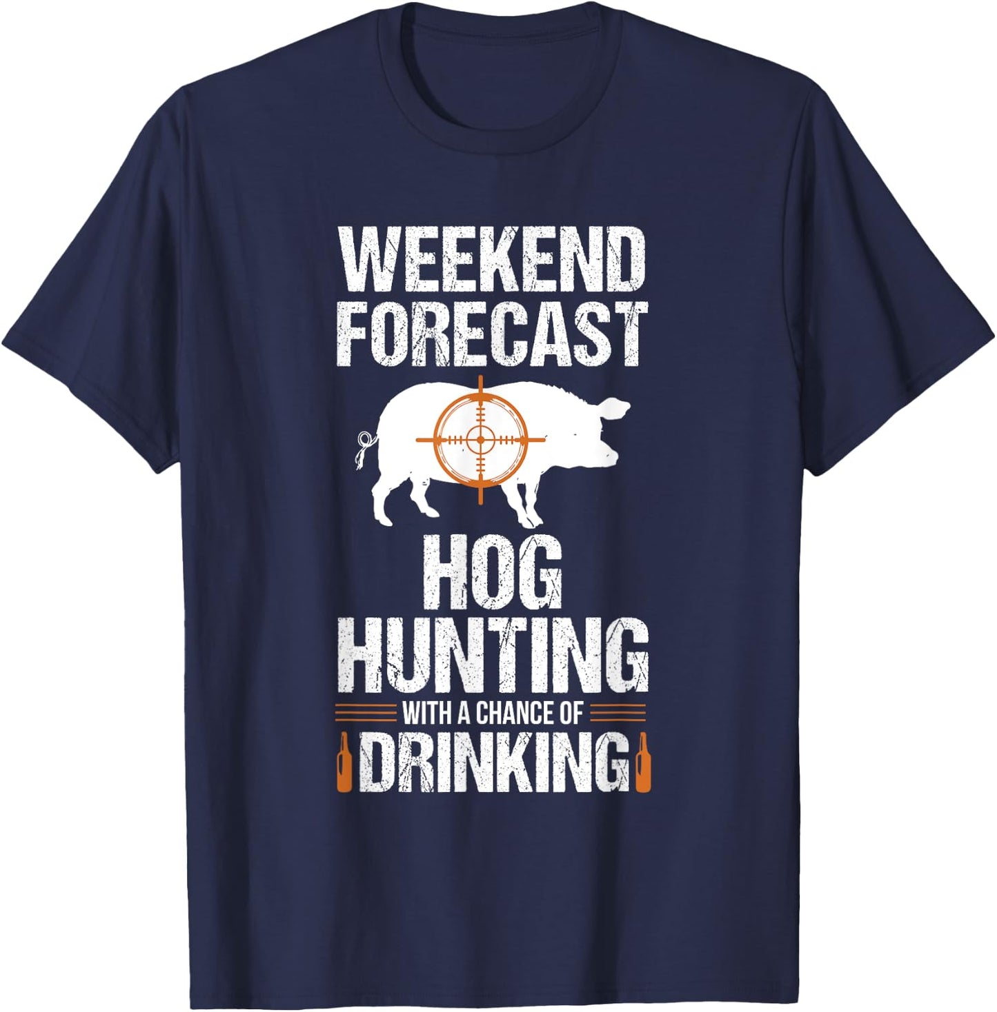 Hog Hunting Funny Weekend Beer Boar Hunter Pig T-Shirt - T-Shirt | Navy