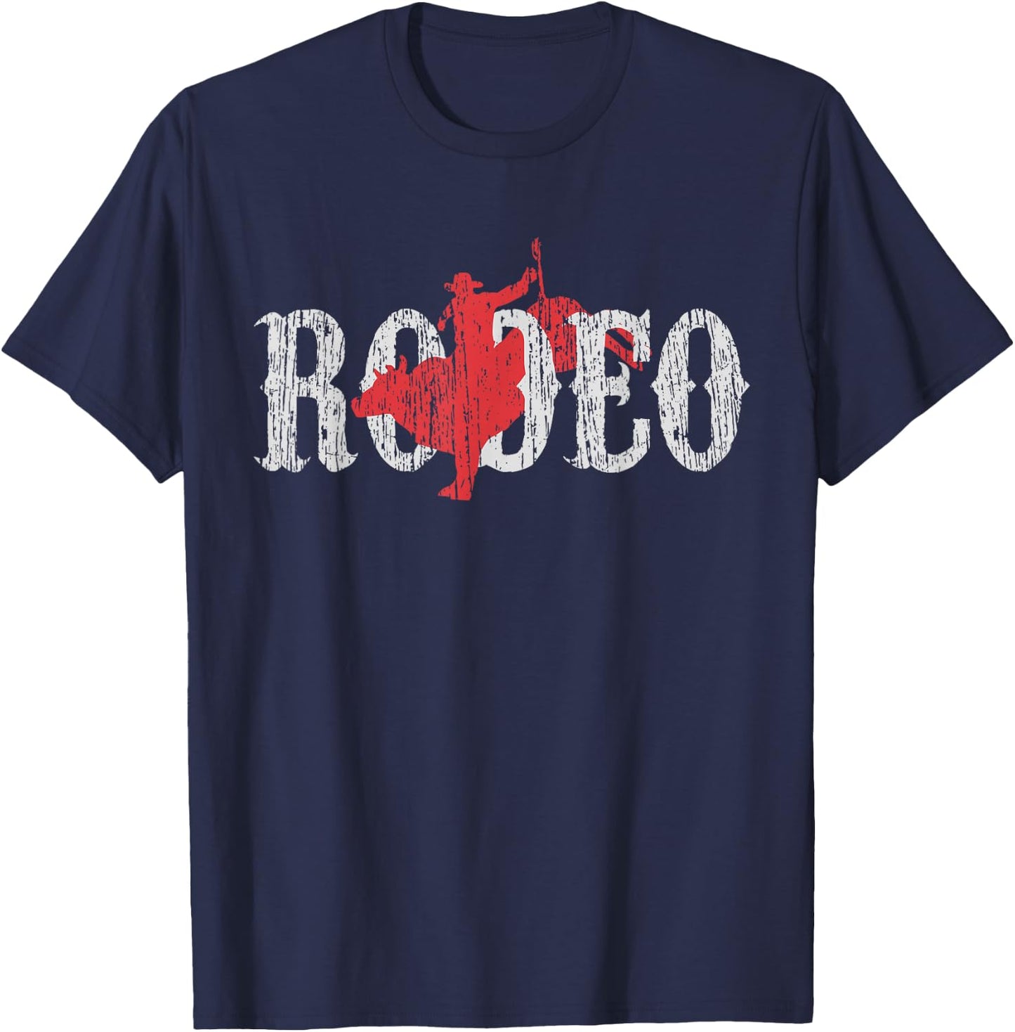 Bull Riding Rodeo Western Country Vintage Shirt T-Shirt - T-Shirt | Navy