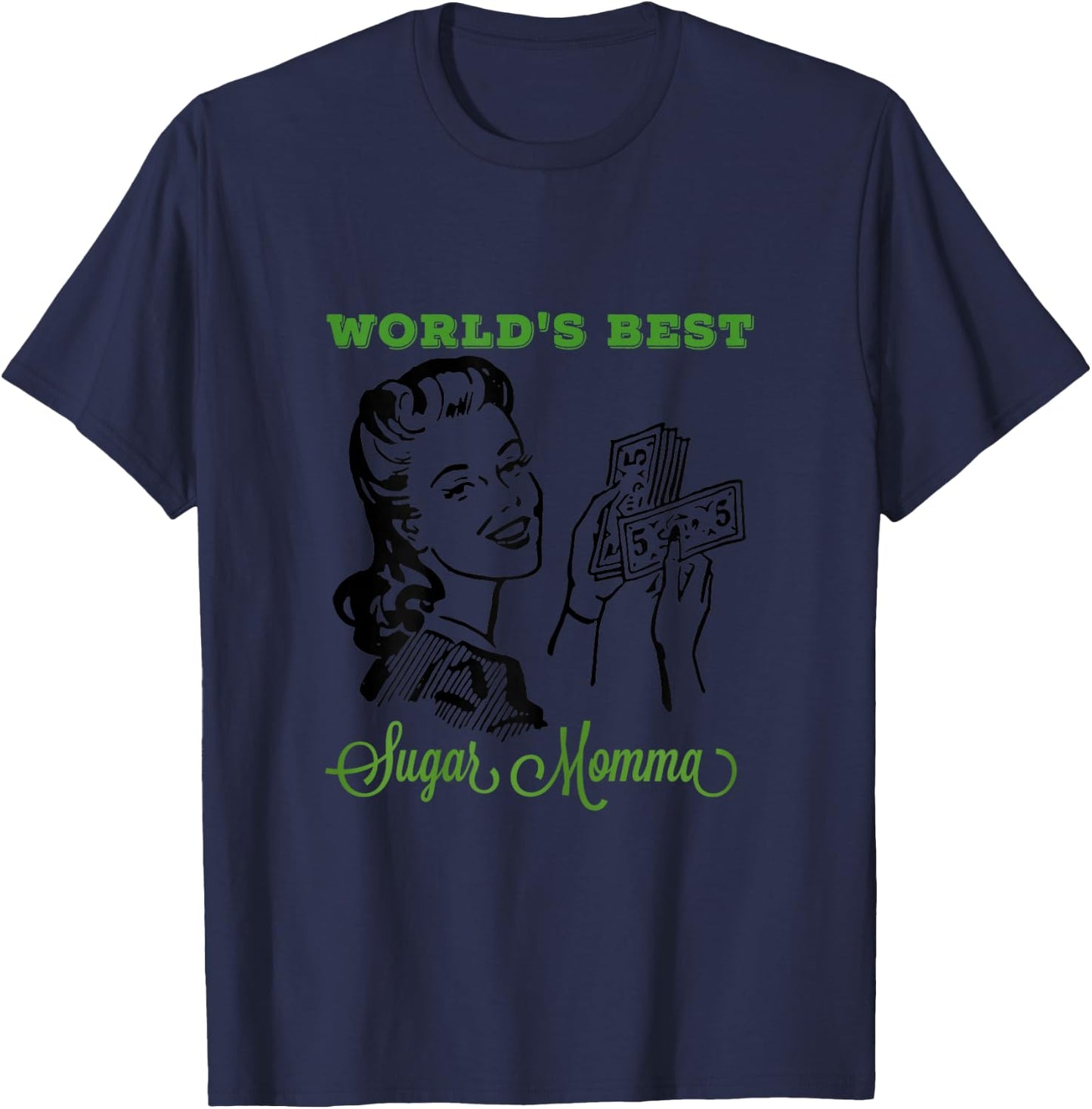 World's Best Sugar Momma Mother's Day Adult Graphic T-Shirt - T-Shirt | Navy