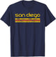 San Diego Retro Vintage Weathered Brown Short Sleeve Classic Fit - Small - -Adults T-Shirt - T-Shirt | Navy