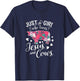Just A Girl Who Loves Jesus And Cows T Shirt Farmer Lover T-Shirt - T-Shirt | Navy