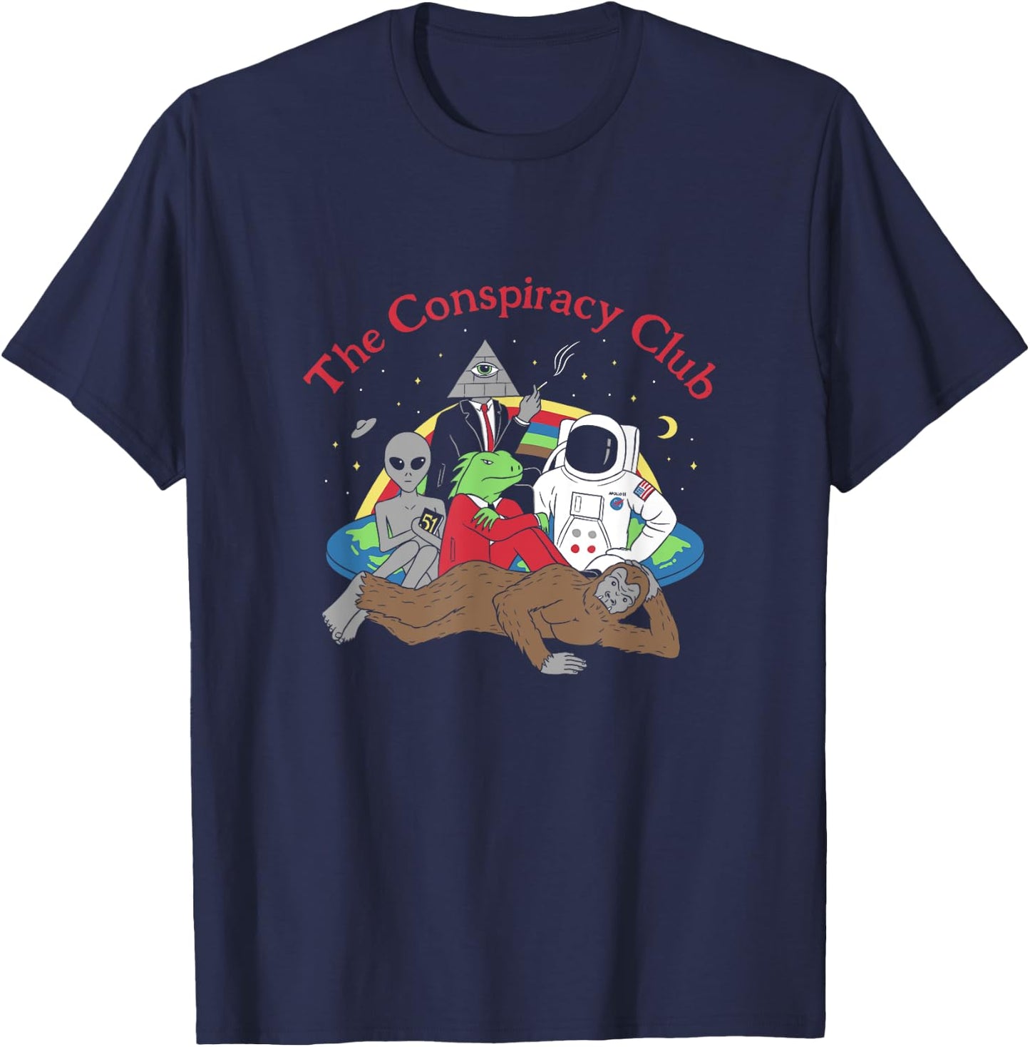 The Conspiracy Club Funny Parody T-Shirt - T-Shirt | Navy