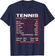 Funny Tennis Nutrition Facts T-Shirt - T-Shirt | Navy