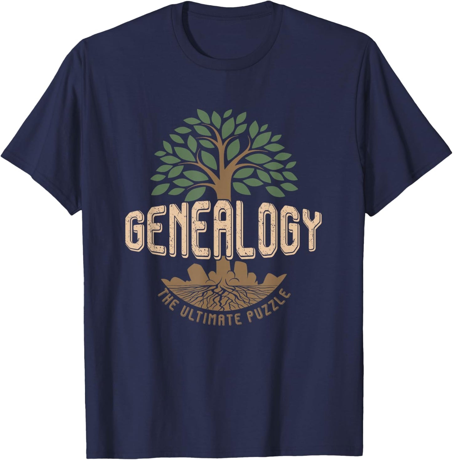 Genealoge Family Historian Genealogy Ultimate Puzzle T-Shirt - T-Shirt | Navy