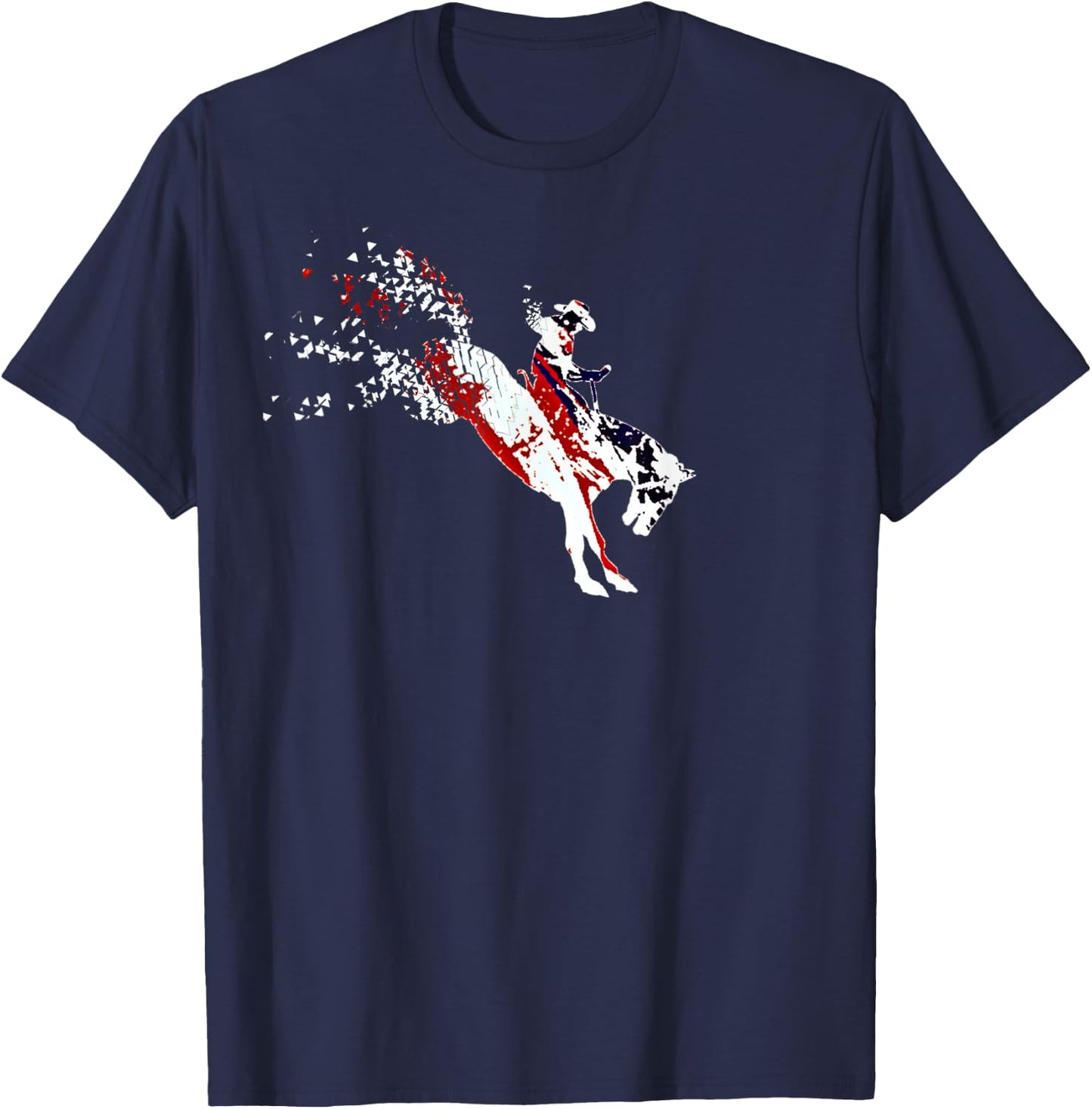 Bronc Riding Rodeo American Pride Bronc Rider Shirts T-Shirt - T-Shirt | Navy
