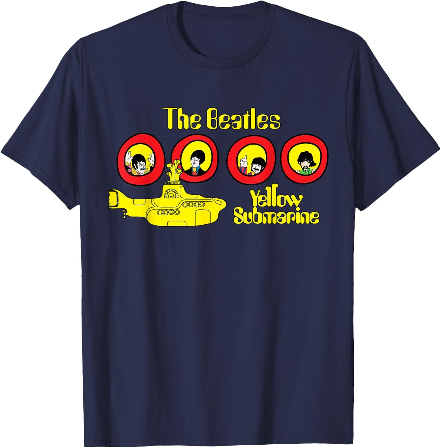The Beatles Yellow Submarine Windows T-Shirt - T-Shirt | Navy