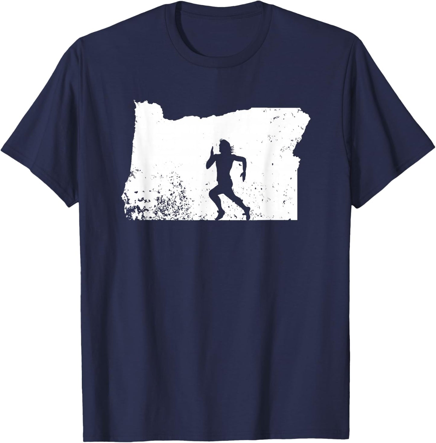 Oregon Runner Shirt Love to Run Races Distressed T-Shirt - T-Shirt | Navy