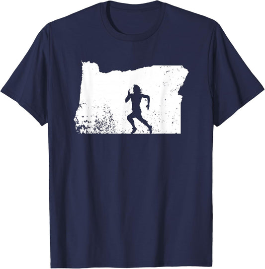 Oregon Runner Shirt Love to Run Races Distressed T-Shirt - T-Shirt | Navy