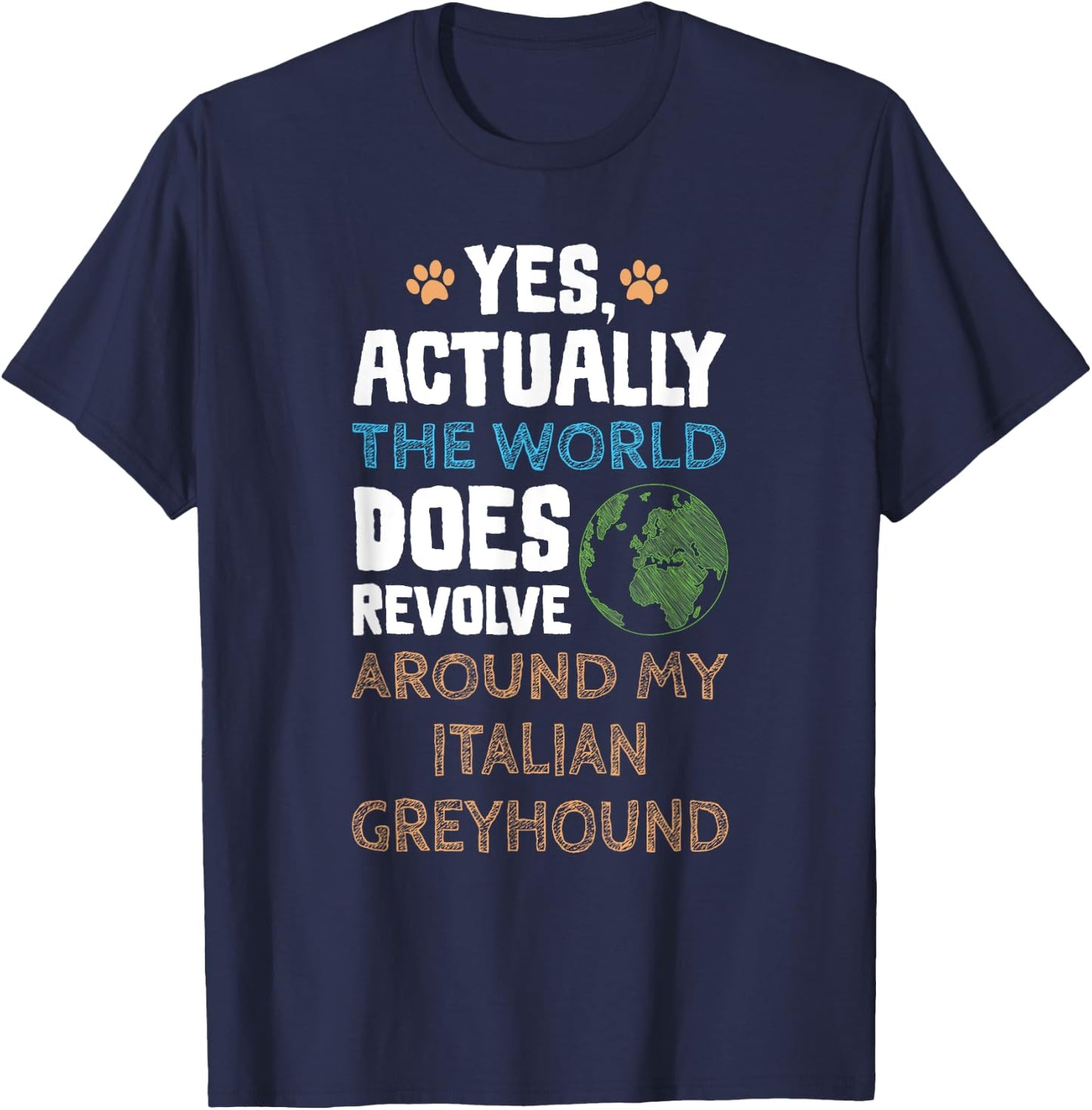 Funny Italian Greyhound Dog Gifts Men Women T-Shirt - T-Shirt | Navy