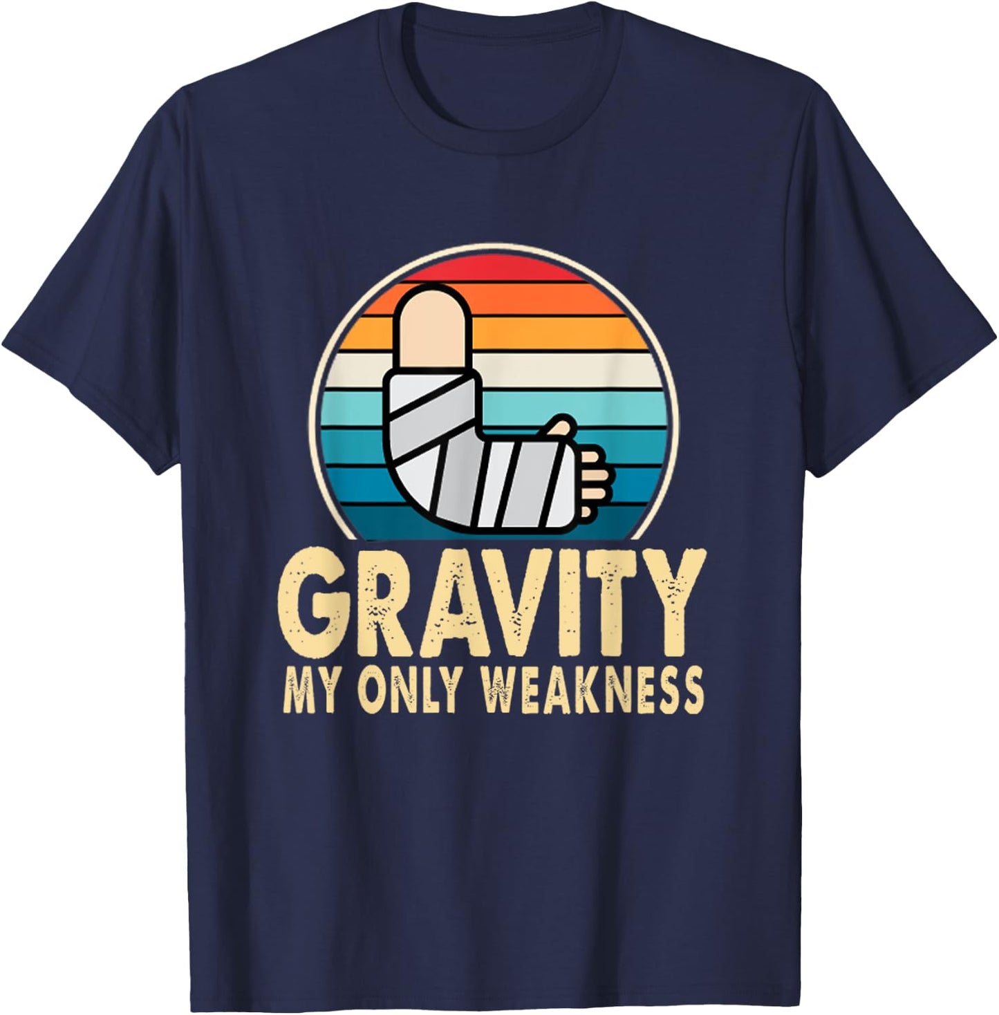 Broken Arm Injured Hand Wrist Elbow Get Well Soon Gift T-Shirt - T-Shirt | Navy