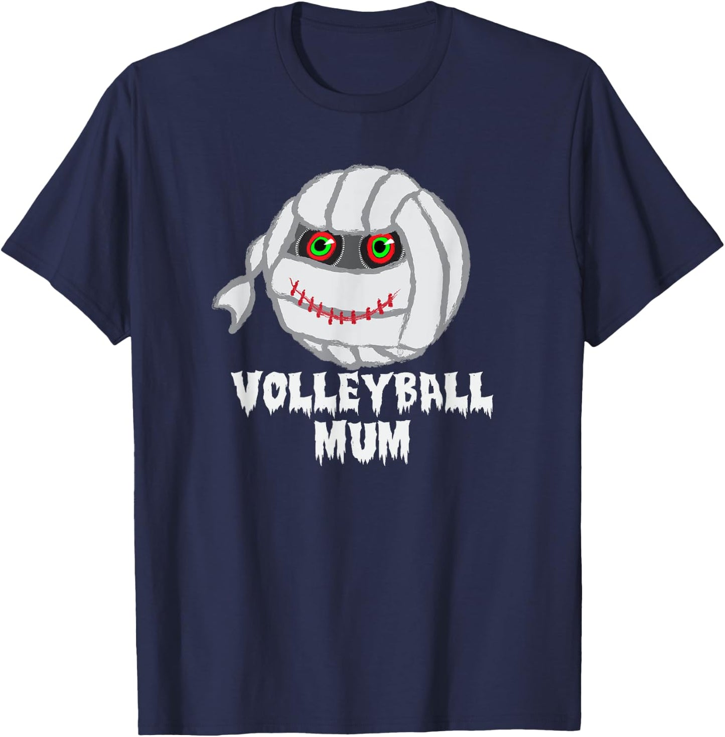 Volleyball Mom Funny Mummy Halloween T-Shirt - T-Shirt | Navy