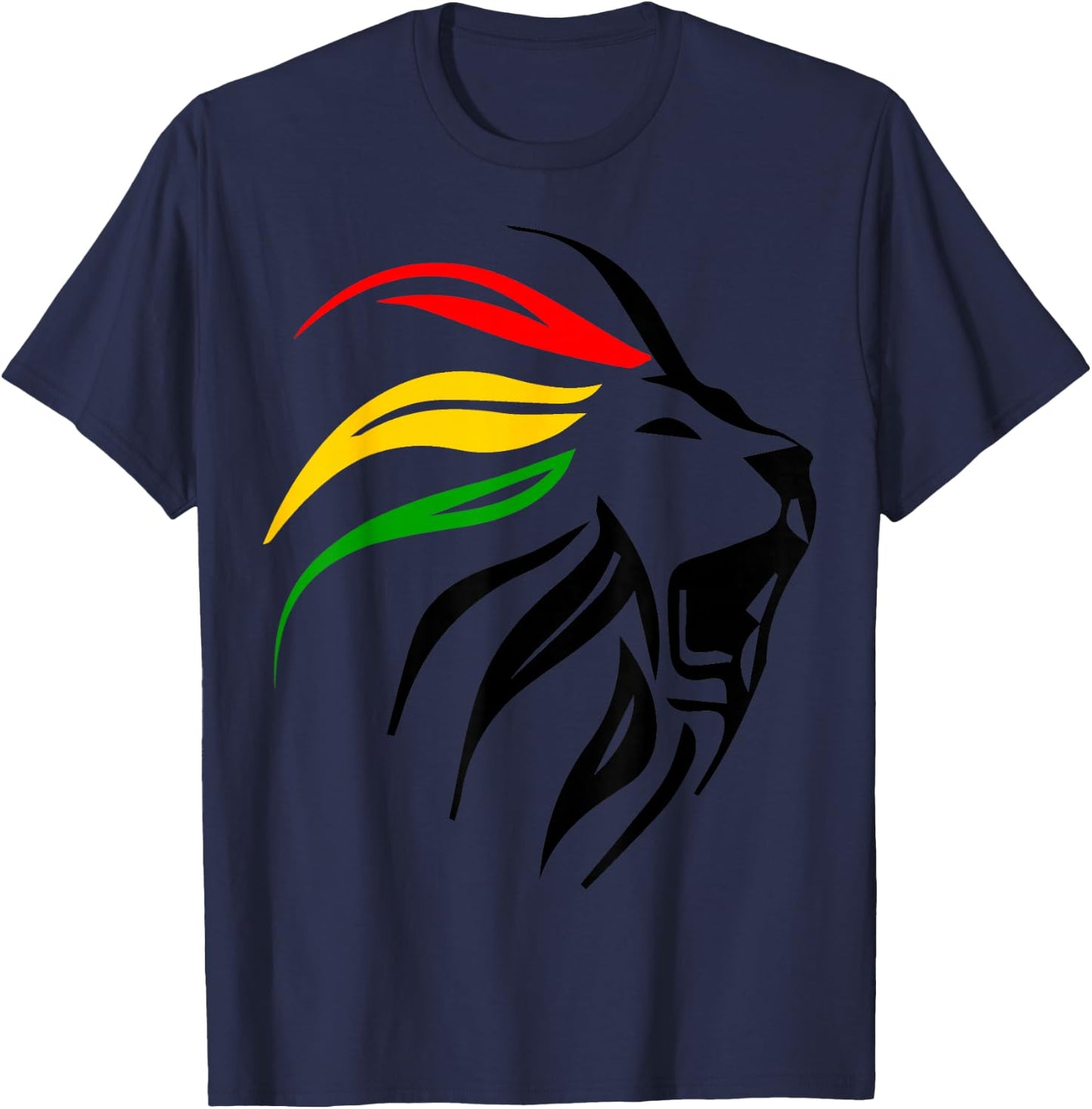 Rasta Lion Rastafari Colours Gift Reggae Lover T-Shirt - T-Shirt | Navy