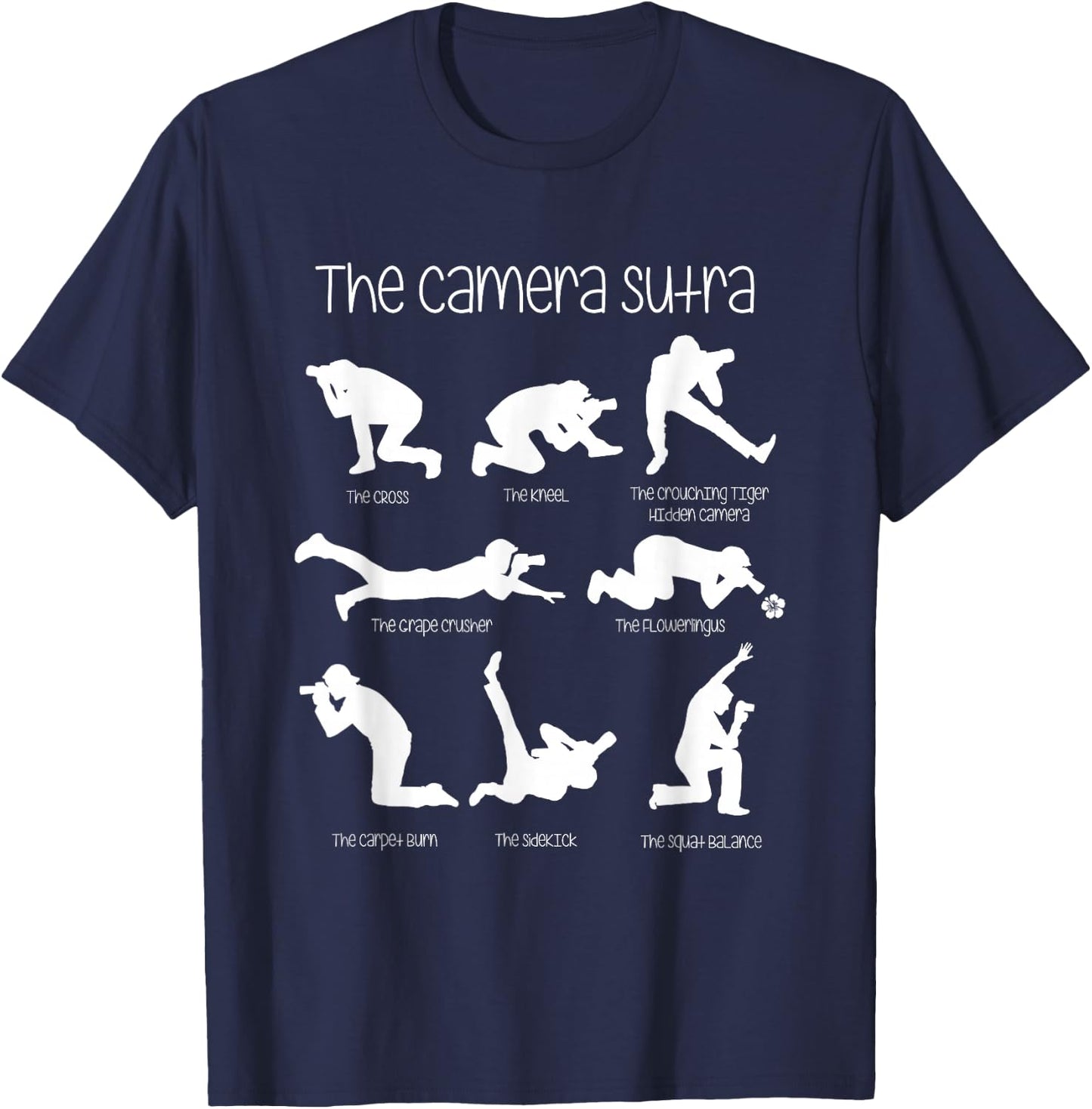 The Camera Sutra Funny Photography Poses T-Shirt - T-Shirt | Navy