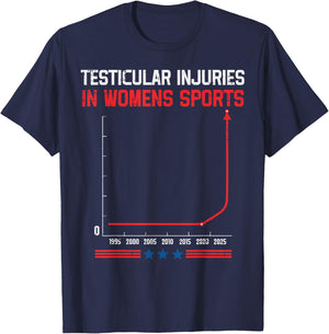 Testicular Injuries in Sports Funny Meme Women Men T-Shirt - T-Shirt | Navy