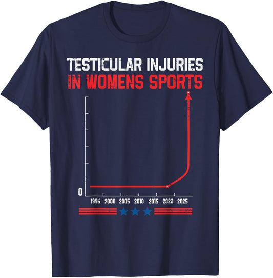 Testicular Injuries in Sports Funny Meme Women Men T-Shirt - T-Shirt | Navy