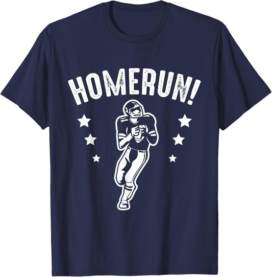 Homerun Football Baseball Mix False Sport T-Shirt - T-Shirt | Navy