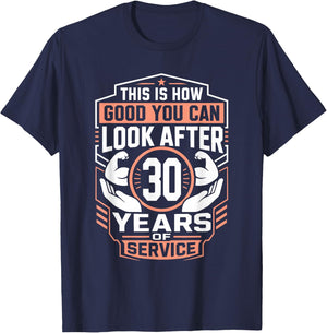 Work Anniversary 30 Years Company Anniversary 30 T-Shirt - T-Shirt | Navy