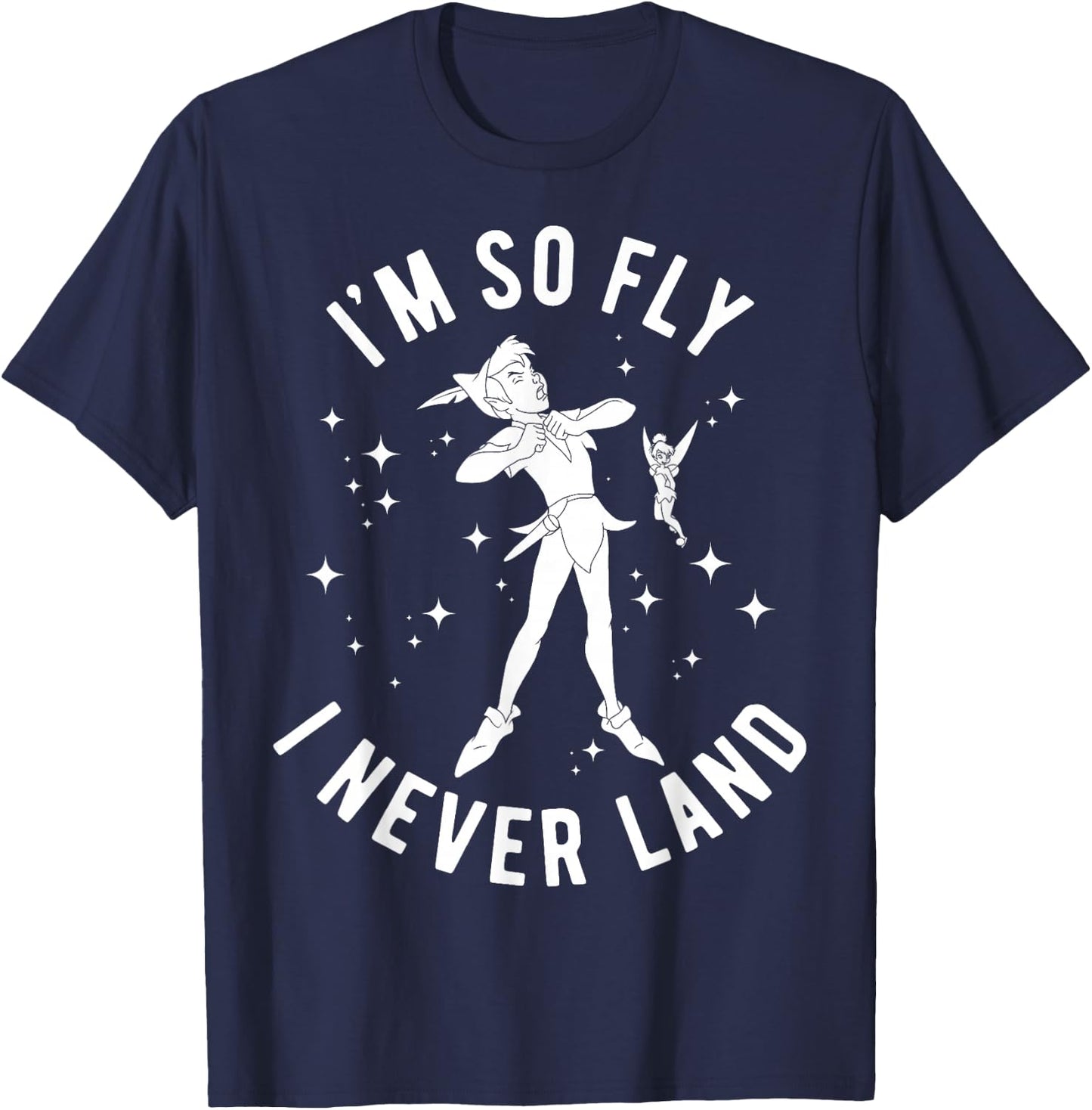 Disney Peter Pan I'm So Fly I Never Land Outline Poster T-Shirt - T-Shirt | Navy