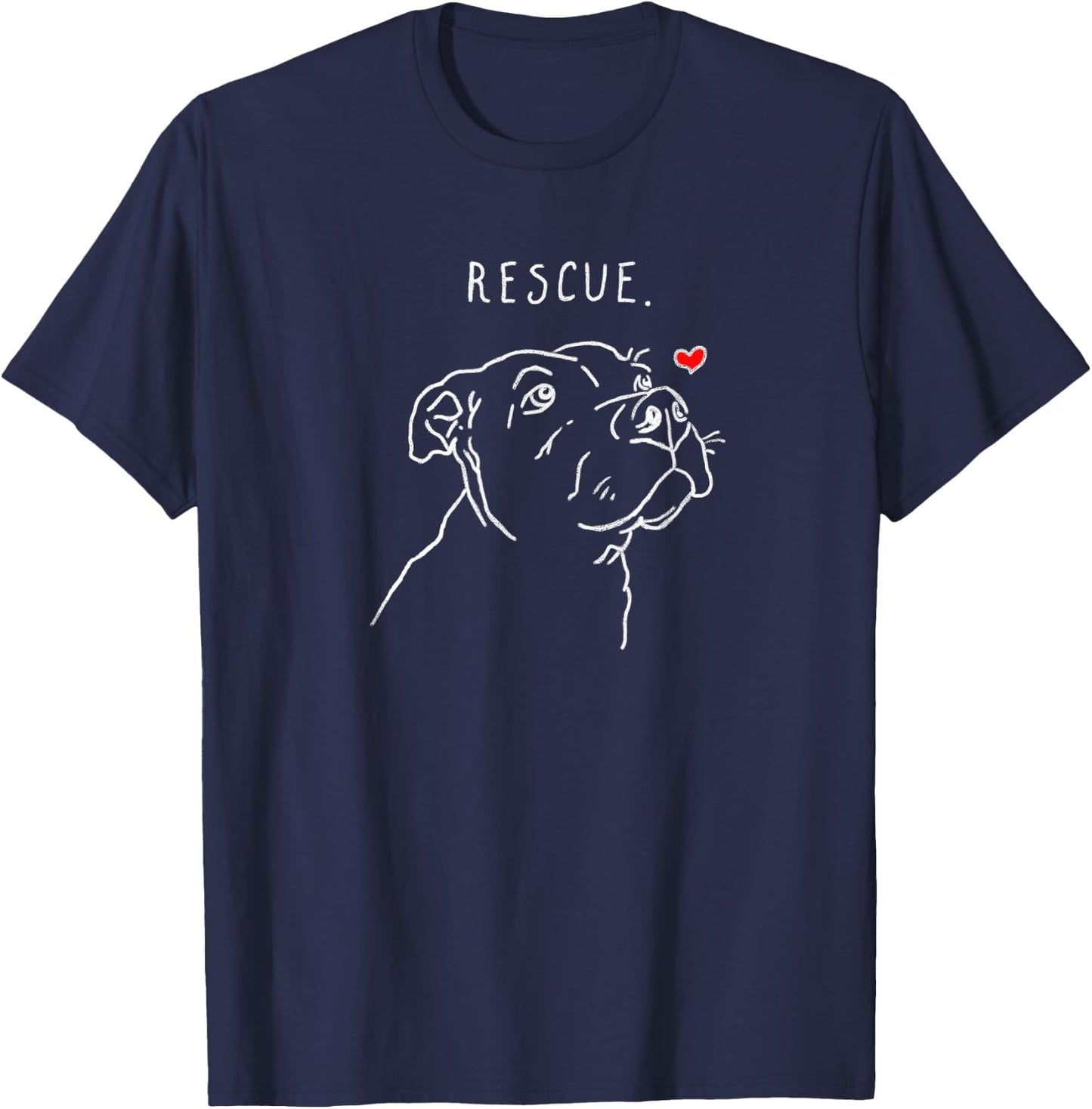 Rescue Dog, Pitbull Drawing, Rescue Mom, Adopt Don't Shop T-Shirt - T-Shirt | Navy