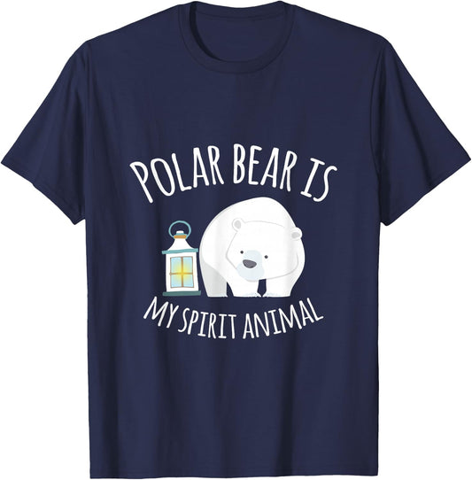 Polar Bear Is My Ghost Animal Funny Gift T-Shirt - T-Shirt | Navy
