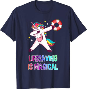 Lifesaver Shirt Unicorn Life-Saver Gift T Shirt T-Shirt - T-Shirt | Navy