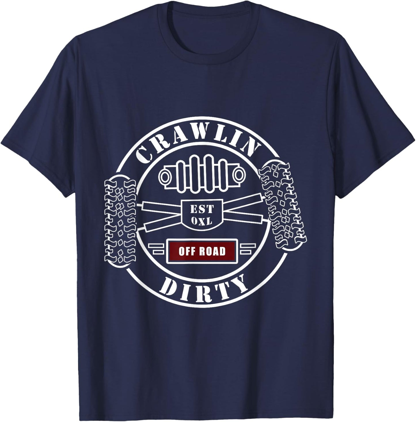 Big Tires Off-Road RC Rock Crawling 4x4 Four Wheel T-Shirt - T-Shirt | Navy