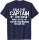 Funny Boat Captain Shirt Wife Permission Sea Husband T-Shirt - T-Shirt | Navy