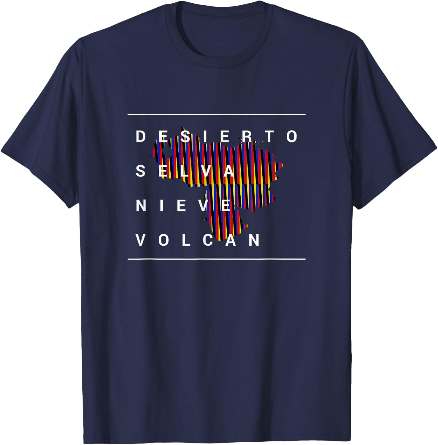 Venezuela Desierto Selva Nieve Venezuelan Chromatic Art Gift T-Shirt - T-Shirt | Navy