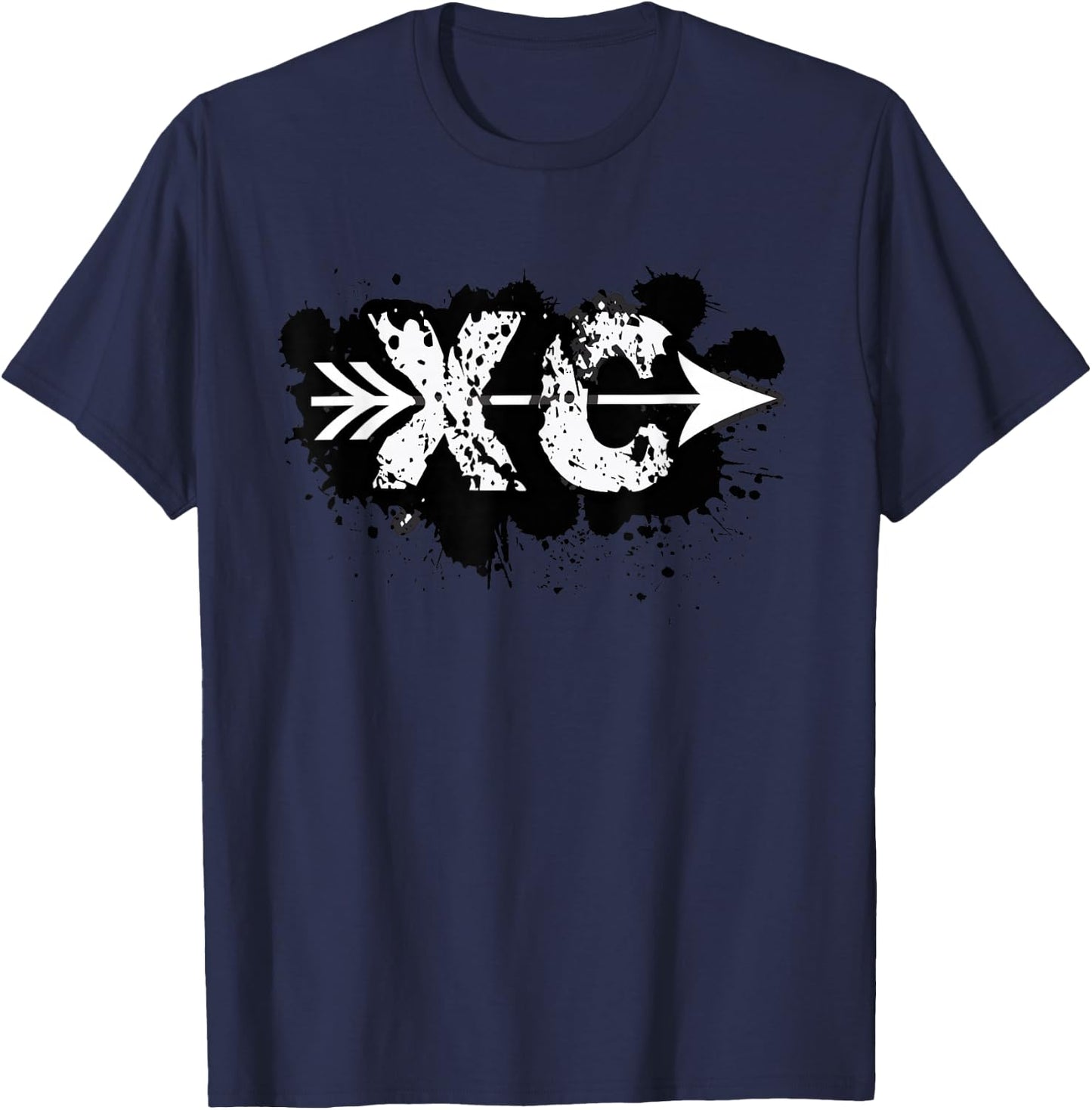 Grunge Dirty Cross Country Running T-Shirt - T-Shirt | Navy