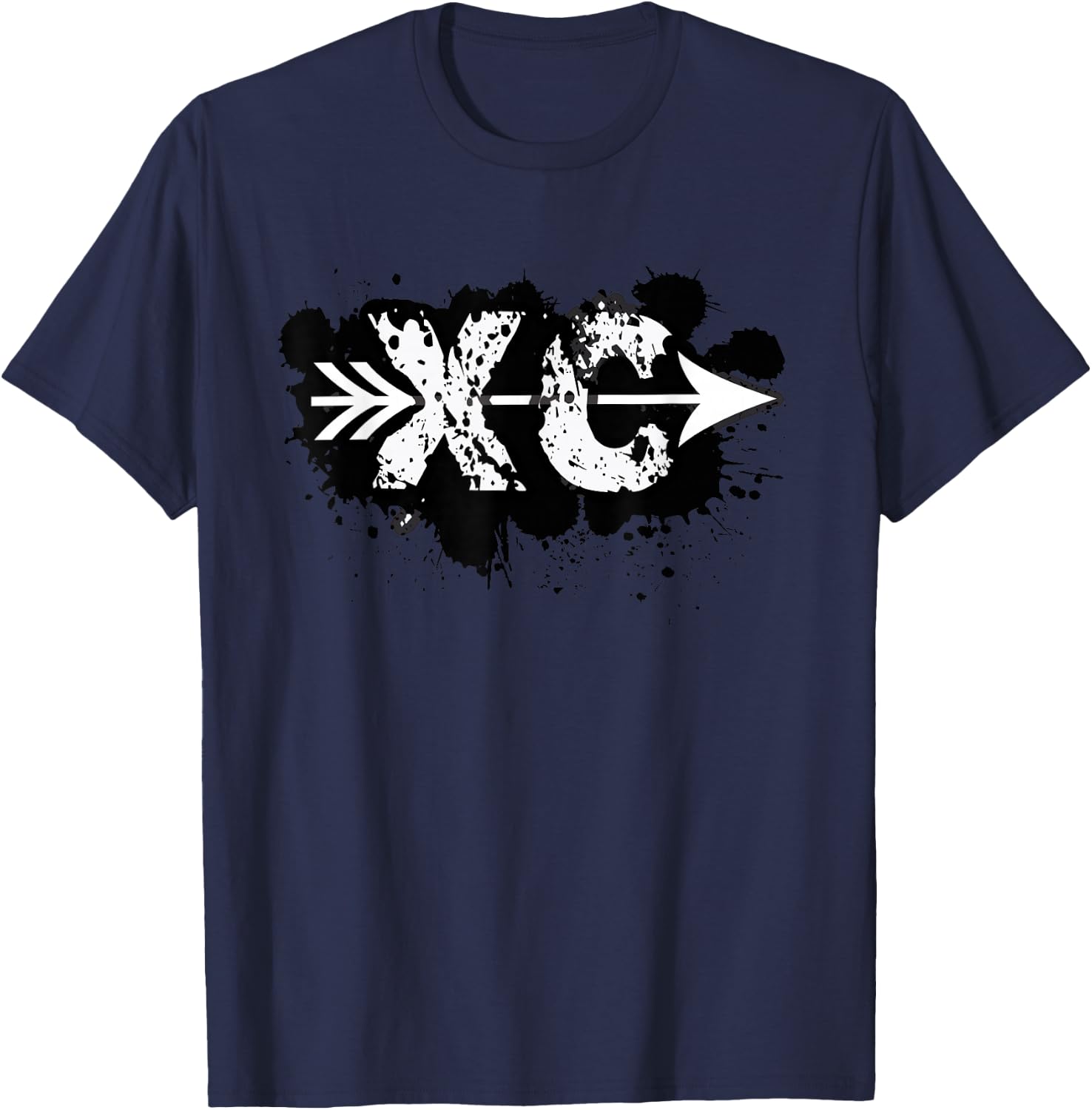 Grunge Dirty Cross Country Running T-Shirt - T-Shirt | Navy