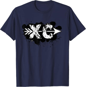 Grunge Dirty Cross Country Running T-Shirt - T-Shirt | Navy