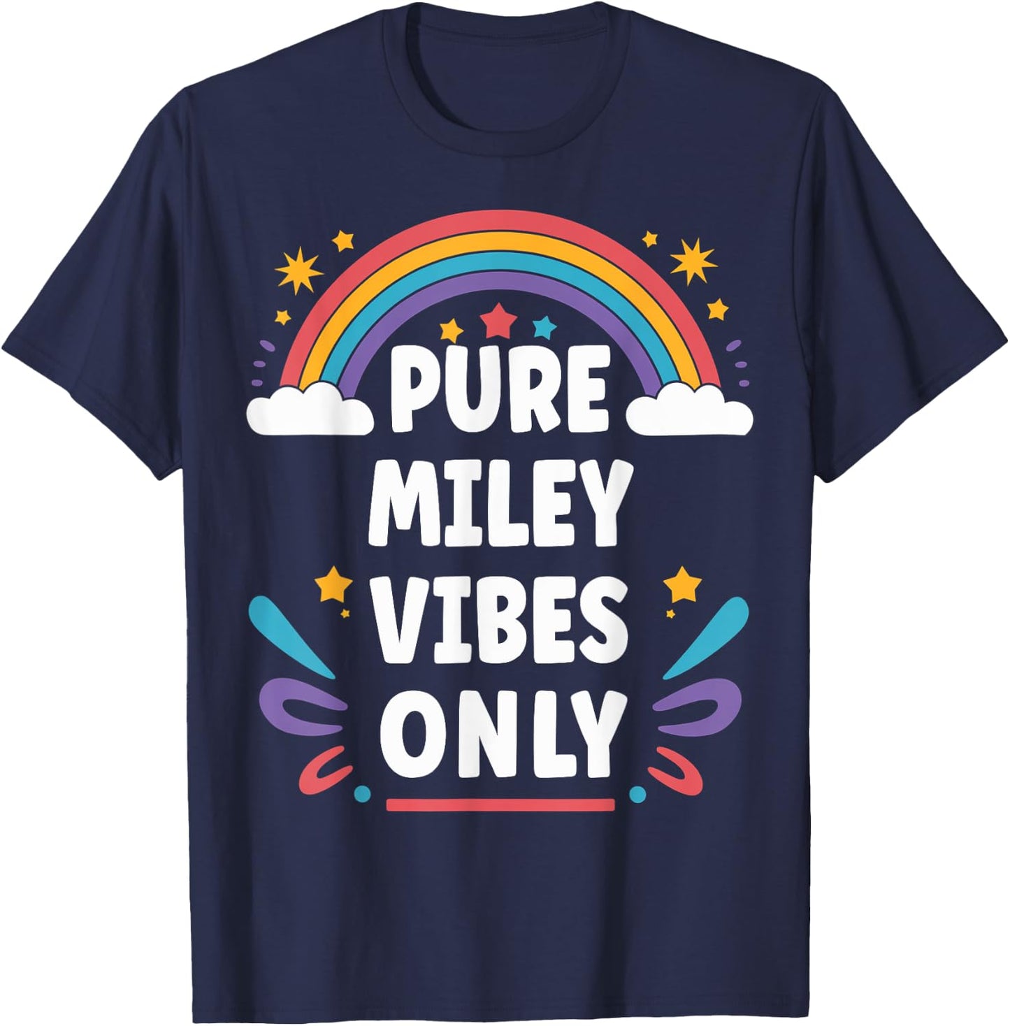 MILEY Vibes Only Cute Retro Girls MILEY Name T-Shirt - T-Shirt | Navy